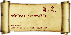Mérai Kristóf névjegykártya