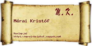 Mérai Kristóf névjegykártya